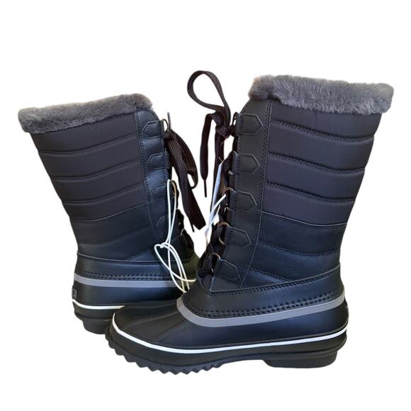 JBU By Jambu Black Sabine Faux Fur Tall Boots Size 7 - Picture 6 of 7